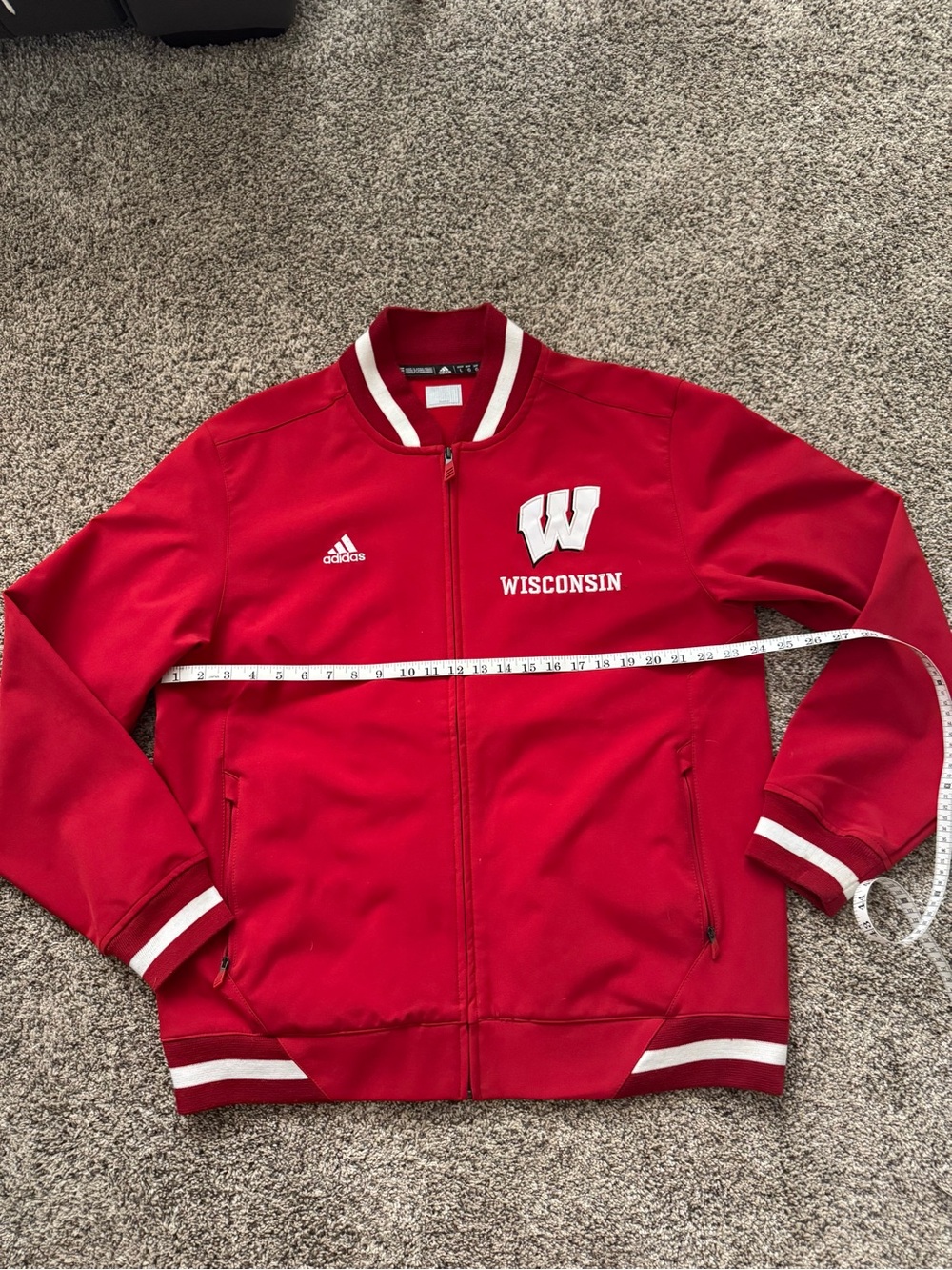 Men’s Adidas Wisconsin Varsity Jacket - Picture 6 of 11